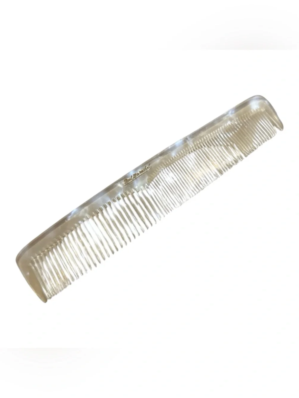 Vintage Pearlescant Clear French Comb by Paul Marechal, Deadstock